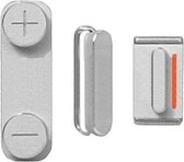 Power + Mute + Volume Switch Key Button Silver White voor Apple iPhone 5S