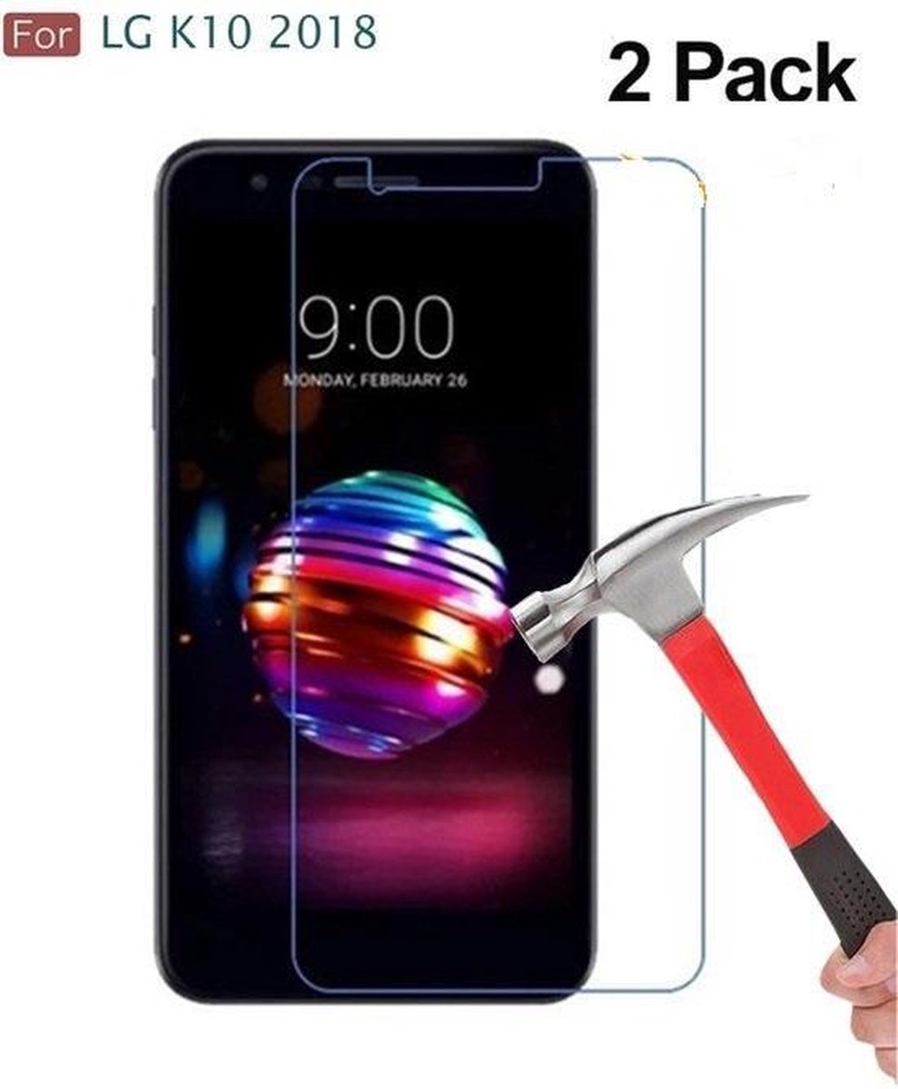 2 Stuks - LG K10 (2018) Beschermglas Screen Protector / Tempered Glass Screen