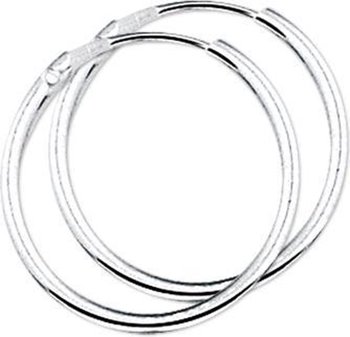 The Jewelry Collection Oorringen Ronde Buis - Zilver