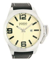 OOZOO Steel Polshorloge - OS002 - Bruin/Creme - 50 mm
