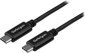 Startech USB-C Male naar USB-C Male kabel - 0.5 meter - Zwart