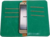 Groen Pull-up Large Pu portemonnee wallet voor Huawei Ascend G630