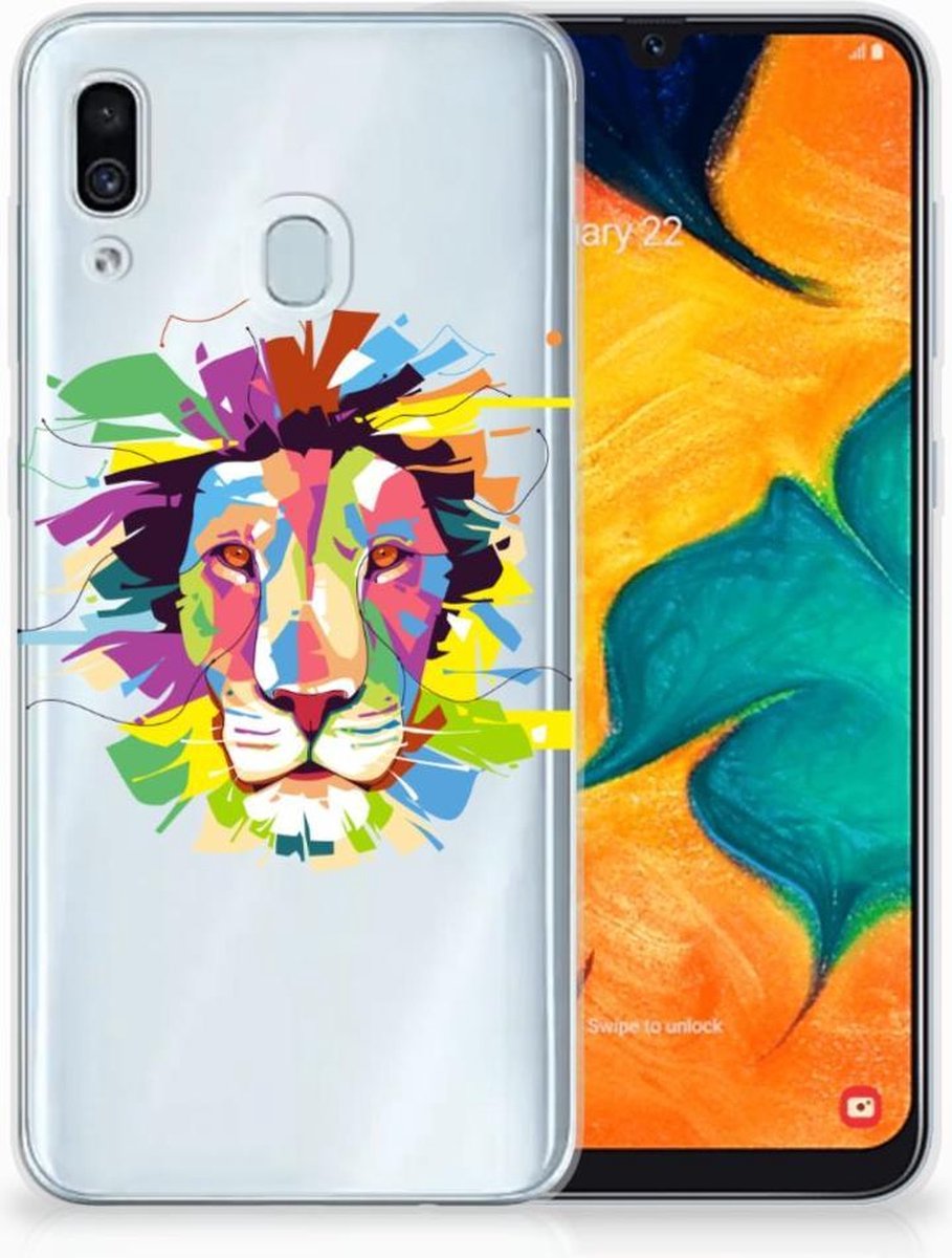 Samsung Galaxy A30 Telefoonhoesje met Naam Lion Color