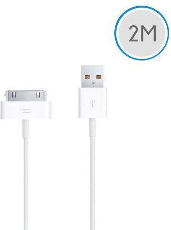 Gewoon Kijker plek 2 meter USB kabel voor Apple iPad 1/2/3 - wit | bol.com