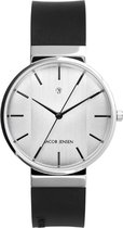 Jacob Jensen 737 New Line Horloge - Jacob Jensen heren horloge - Zilver - diameter 35 mm - roestvrij staal