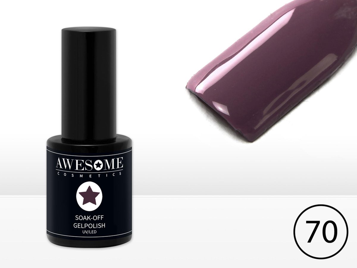 Goedkoopste Awesome 70 Taupe Paars Grijs Gelpolish - Gellak - Gel nagellak - UV & LED