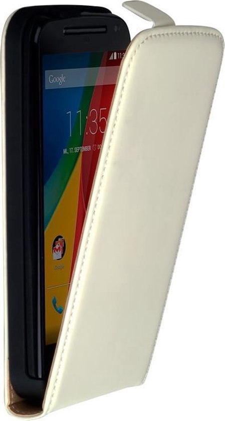 Motorola Moto G 2014 gen) Leder Flip Case hoesje Wit bol.com