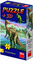 Dino puzzel 60 stuks met figuur Parasaurolophus