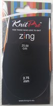 Aiguille circulaire Knitpro Zing 2.75mm et 25.00 cm (Notez les très petites aiguilles pour chaussettes)