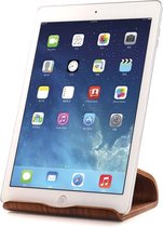 Samdi - iPad Air Tafelhouder Houten Tablet Houder Donker Bruin