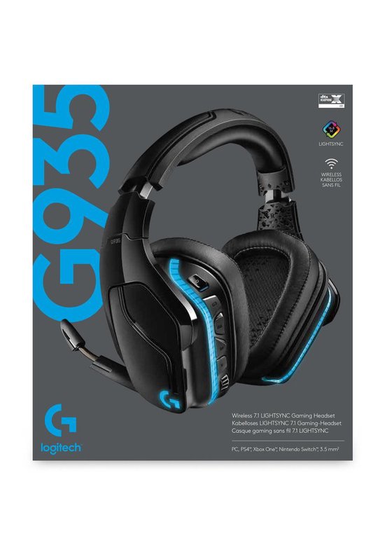 LOGITECH G935 LIGHTSYNC Wireless Gaming Headset-Nero Gaming PC ps4 EUR  39,00 - PicClick IT