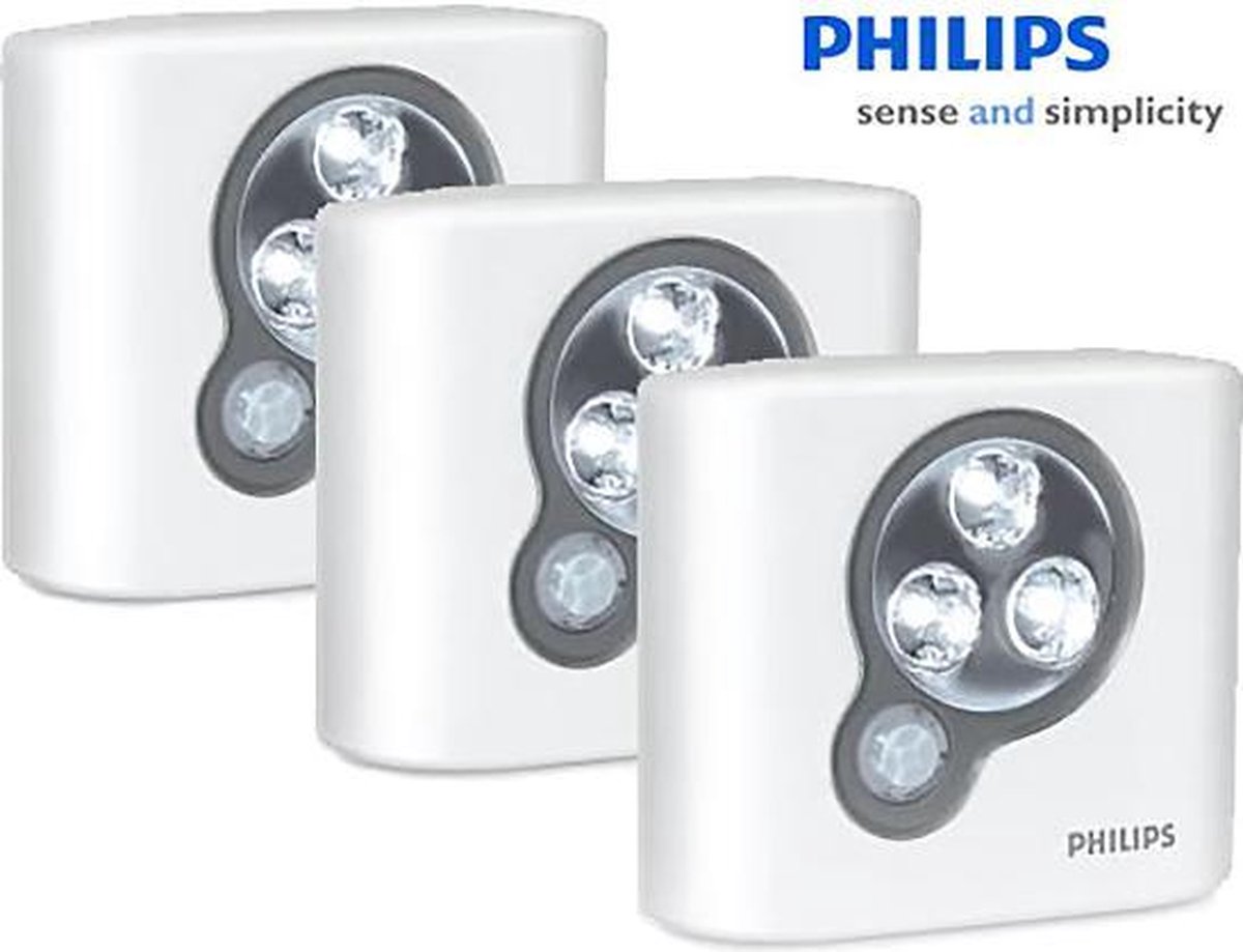 Belichamen Helderheid voor het geval dat Philips SpotOn | 3-pack | oriëntatieverlichting LED met bewegingssensor,  incl. batterijen | bol.com