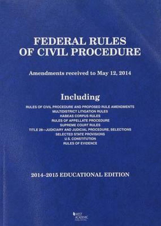 Federal Rules of Civil Procedure 9780314287304 Academic West