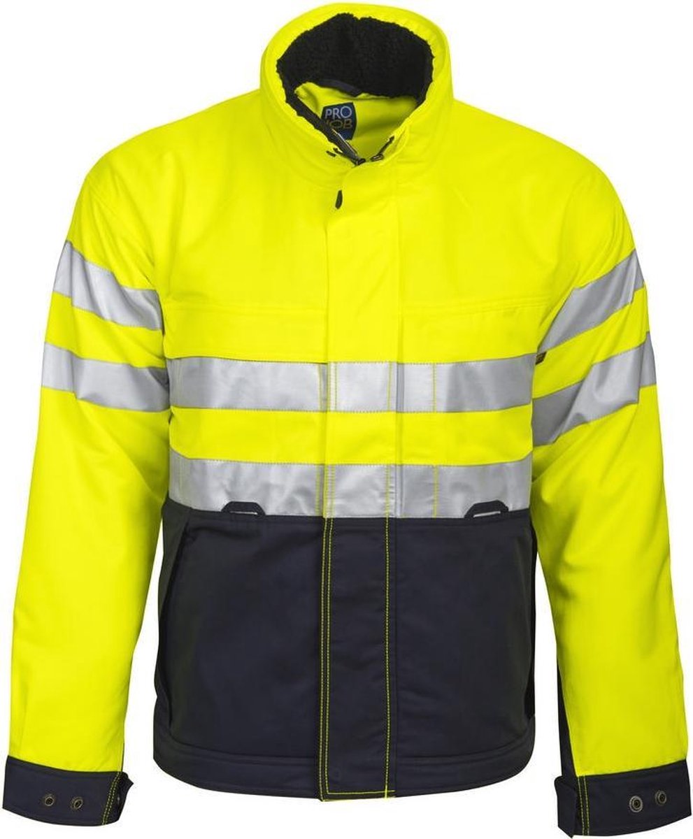 ProJob 6407 SIGNALISATIE VEST EN ISO 20471 KLASSE 3 GEVOERD 646407 /Marine Geel