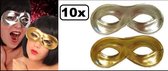 10x Oogmasker farfalla goud/zilver