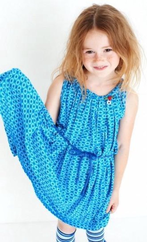 Mim-Pi Meisjes Mouwloze jurk Royal blue - -Maat 122 | bol.com