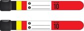 Infoband polsbandjes - Set van 2 SOS naambandjes voor kinderen – ID armbandjes - België – Rood