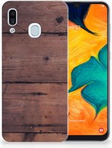 Geschikt voor Samsung Galaxy A20 | A30 Uniek TPU Hoesje Old Wood