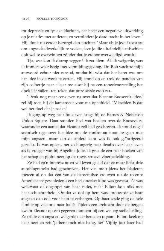Pagina met tekst, met bovenaan de naam Noelle Hancock.