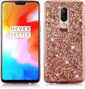 Glitter TPU Back Cover - OnePlus 6 Hoesje - Rose Gold