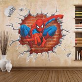 Muursticker 3D Spiderman (Film) Cartoon Kinderkamer Woondecoratie