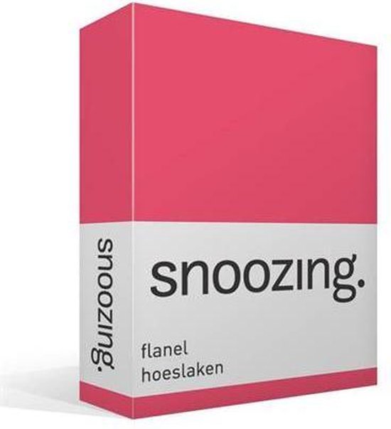 Snoozing - Flanel - Hoeslaken - Eenpersoons - 80x200 cm - Fuchsia