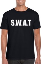 Politie SWAT tekst t-shirt zwart heren L