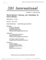 Mixed-Initiative Planning and Scheduling for Science Missions