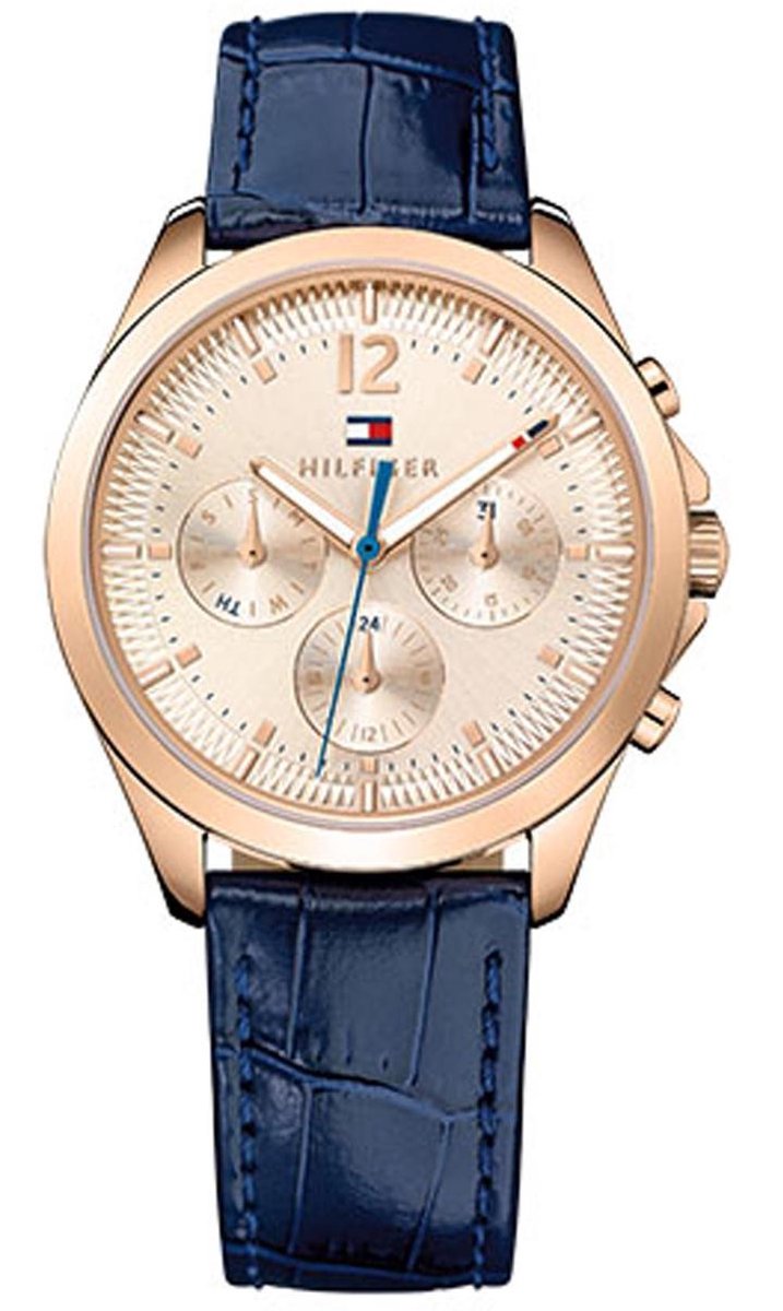 Tommy Hilfiger TH1781703 Horloge - Leer - Blauw - 37.2 mm