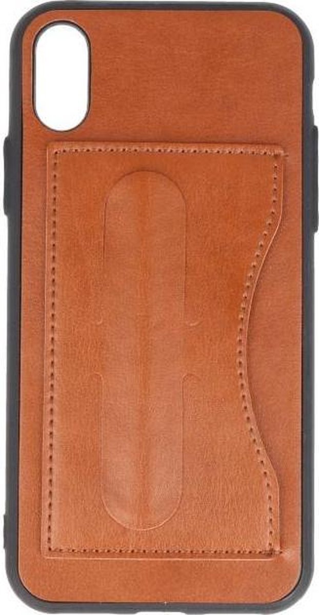 Standing TPU Wallet Case - Hoesje Geschikt voor iPhone X Bruin