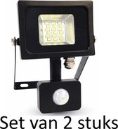 10W LED Bouwlamp met PIR sensor - Warm wit | Slimline (set van 2 stuks)