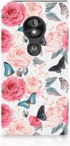 Motorola Moto E5 Play Uniek Standcase Hoesje Butterfly Roses