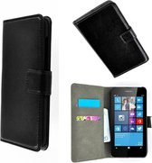 Nokia Lumia 630 Wallet Bookcase hoesje Zwart