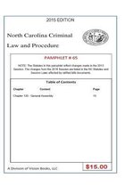 North Carolina Criminal Law and Procedure-Pamphlet 65