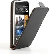 HTC Desire 320 Lederlook Flip Case hoesje Zwart