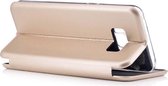 Hoesje geschikt voor Samsung Galaxy S8 - Lederen Wallet Case Goud met Magneet sluiting - Portemonnee Hoesje - Book Case - Flip Cover - Klap - 360 beschermend Telefoonhoesje (Gold)