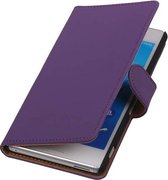 Bookstyle Wallet Case Hoesjes voor Sony Xperia M4 Aqua Paars