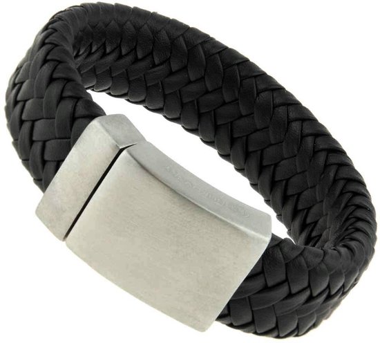 Flongo Herenarmband Zware Brede Roestvrij Stalen Schedel Armband - Zilver Zwart Goud