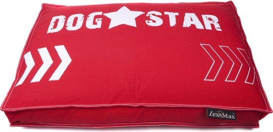 Lex & Max Dogstar - Losse hoes voor hondenkussen - Boxbed - Rood - 90x65x9cm