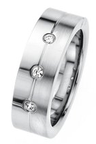 Lucardi Dames Ring - Ring - Cadeau - Staal - Zilverkleurig