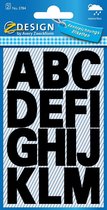 60x Avery etiketten letters A-Z groot, 2 blad, zwart, waterbestendige folie