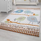 Kindervloerkleed - Vogeltjes - Beige - 0,80x1,50