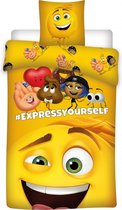 Emoji The movie - Dekbedovertrek - Eenpersoons - 140 x 200 cm - Geel