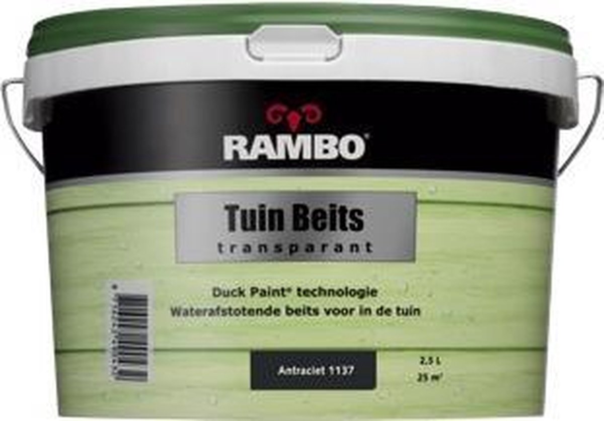 Reserveren kanker afstand Rambo Tuin Beits 2,5 liter - Antraciet | bol.com