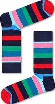 Happy Socks Stripe Sokken - Blauw/Groen - Maat 41-46
