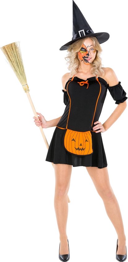 Robe Sorcière Gothique Femme - Déguisement Halloween Sexy Coupe Slim Dentelle Et Manches Cloche