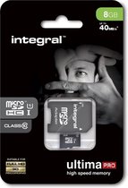 Integral UltimaPro 8GB Micro SDHC Card - Class 10 - 40MB/s + SD Adapter