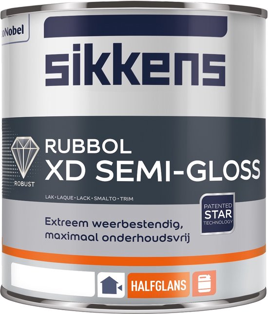 Foto: Sikkens rubbol xd semi gloss houtlak extreem weersbestendig 1 l ral 9001 cremewit