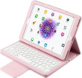 Shop4 - iPad 9.7 (2018) Toetsenbord Hoes - Bluetooth Keyboard Cover Lychee Roze