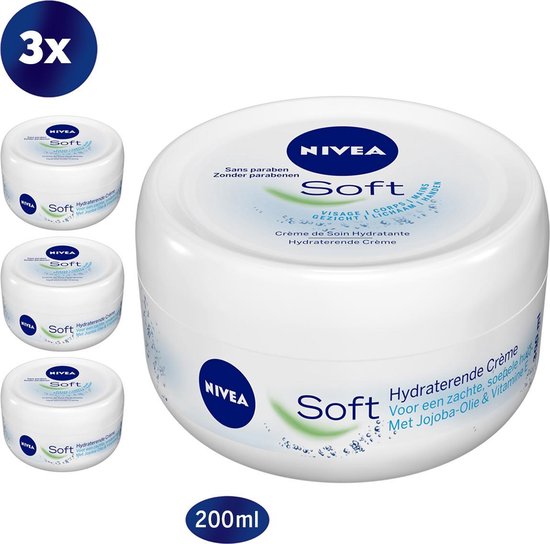 NIVEA Soft - 3 x 200 ml - Bodycrème
